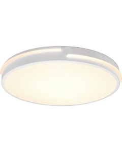 LED Plafondlamp - Plafondverlichting - Trion Tocomo - 24W - Dimbaar - Aanpasbare Kleur - Afstandsbediening - Rond - Mat Wit - Aluminium