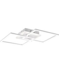 LED Plafondlamp - Plafondverlichting - Trion Venda - 25W - Natuurlijk Wit 4000K - Dimbaar - Vierkant - Mat Wit - Aluminium