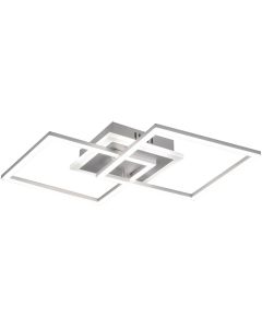 LED Plafondlamp - Plafondverlichting - Trion Venda - 25W - Warm Wit 3000K - Dimbaar - Vierkant - Mat Titaan - Aluminium