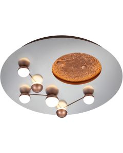 LED Plafondlamp - Plafondverlichting - Trion Zion - 42W - Aanpasbare Kleur - Dimbaar - Rond - Geborsteld aluminium - Metaal 1