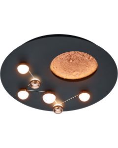 LED Plafondlamp - Plafondverlichting - Trion Zion - 42W - Aanpasbare Kleur - Dimbaar - Rond - Mat Zwart - Metaal 1