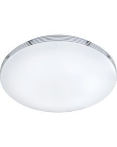 LED Plafondlamp - Trion Apity - Opbouw Rond 18W - Spatwaterdicht IP44 - Warm Wit 3000K - Glans Chroom - Aluminium