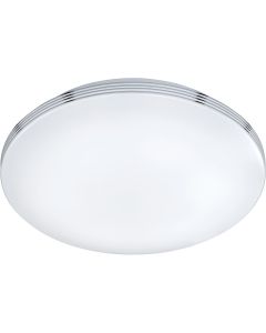 LED Plafondlamp - Trion Apity - Opbouw Rond 24W - Spatwaterdicht IP44 - Dimbaar - Warm Wit 3000K - Glans Chroom - Aluminium