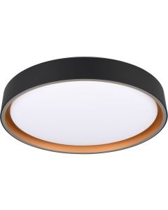 LED Plafondlamp - Trion Felix - 24W - Aanpasbare Kleur - Dimbaar - Afstandsbediening - Rond - Zwart Goud - Kunststof 1