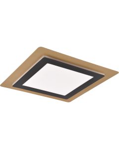 LED Plafondlamp - Trion Groan - 46W - Aanpasbaar kleur - Dimbaar - Vierkant - Zwart Goud - Metaal 1