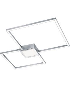 LED Plafondlamp - Trion Hydro - 28W - Warm Wit 3000K - Dimbaar - Rechthoek - Mat Nikkel - Aluminium