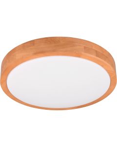 LED Plafondlamp - Trion Osea - 24W - Warm Wit 3000K - Dimbaar - Beige - Natuur Hout 1