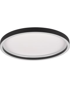 LED Plafondlamp - Trion Rad - Opbouw Rond 20W - Warm Wit 3000K - Mat Zwart - Metaal 1