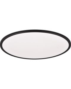 LED Plafondlamp - Trion Skiff - 30W - Aanpasbare Kleur - Dimbaar - Afstandsbediening - Rond - Mat Zwart - Kunststof 1