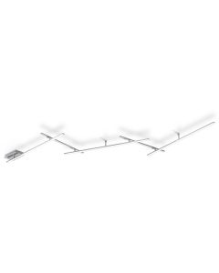 LED Plafondlamp - Trion Undiro - 9W - Warm Wit 3000K - 5-lichts - Dimbaar - Rechthoek - Mat Nikkel - Aluminium