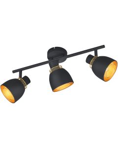 LED Plafondspot - Trion Blado - E14 Fitting - 3-lichts - Rechthoek - Mat Zwart - Metaal 1