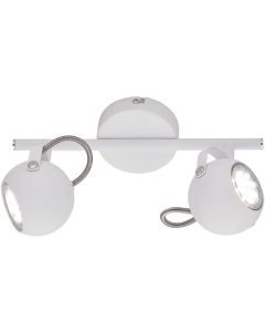 LED Plafondspot - Trion Bosty - GU10 Fitting - 2-lichts - Rond - Mat Wit - Aluminium