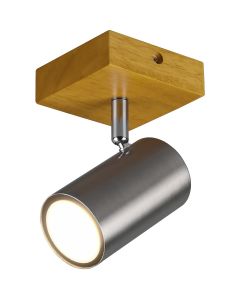 LED Plafondspot - Trion Milona - GU10 Fitting - 1-lichts - Rond - Mat Nikkel - Aluminium 