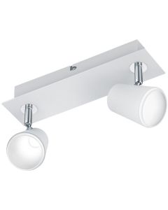 LED Plafondspot - Trion Narca - 12W - Warm Wit 3000K - 2-lichts - Rechthoek - Mat Wit - Aluminium