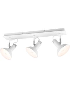 LED Plafondspot - Trion Rollo - E14 Fitting - 3-lichts - Rond - Mat Wit - Aluminium