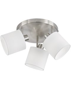 LED Plafondspot - Trion Torry - E14 Fitting - 3-lichts - Rond - Mat Nikkel - Aluminium