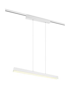 LED Railverlichting - Hanglamp - Trion Dual Parola Up and Down - 2 Fase - 29W - Warm Wit 3000K - Dimbaar - Rechthoek - Mat Wit - Aluminium