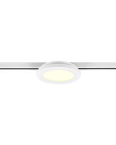 LED Railverlichting - Plafondlamp - Plafondverlichting - Trion Dual Camy - 2 Fase - 9W - Warm Wit 3000K - Dimbaar - Rond - Mat Wit - Kunststof