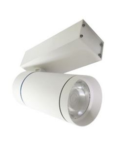 LED Railverlichting - Track Spot - Facto - 30W 3 Fase - Rond - Natuurlijk Wit 4000K - Mat Wit Aluminium