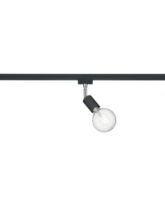 LED Railverlichting - Track Spot - Trion Dual Dolla - 2 Fase - E27 Fitting - Rond - Mat Zwart - Aluminium