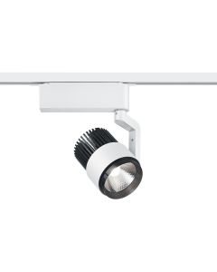 LED Railverlichting - Track Spot - Trion Dual Radina - 2 Fase - 15W - Aanpasbare Kleur - Dimbaar - Rond - Mat Wit - Aluminium