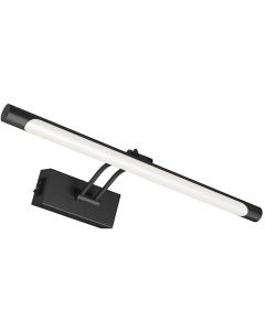 LED Schilderijlamp - Spiegellamp - Brinton Sarin - 8W 700lm - Aanpasbare Lichtkleur CCT - Kantelbaar - Rond - Zwart