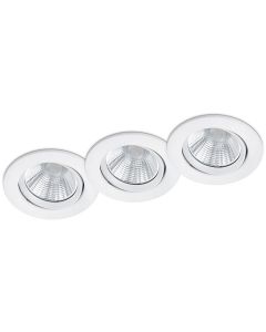 LED Spot 3 Pack - Inbouwspot - Trion Paniro - Rond 5W - Dimbaar - Warm Wit 3000K - Mat Wit - Aluminium - Ø80mm