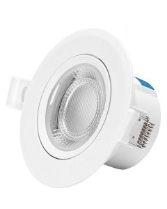 LED Spot - Inbouwspot - Aigi Lola - 5W - Helder/Koud Wit 6500K - Rond - Mat Wit - Aluminium