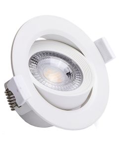 LED Spot - Inbouwspot - Aigi Nilona - 5W - Helder/Koud Wit 6500K - Rond - Kantelbaar - Mat Wit - Aluminium