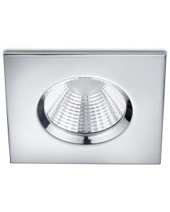 LED Spot - Inbouwspot - Trion Zagrona - 5W - Waterdicht IP65 - Dimbaar - Warm Wit 3000K - Glans Chroom - Aluminium - Vierkant