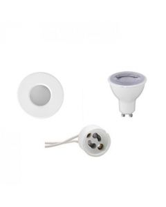 LED Spot Set - GU10 Fitting - Waterdicht IP65 - Dimbaar - Inbouw Rond - Mat Wit - 6W - Warm Wit 3000K - Ø82mm