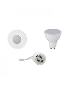 LED Spot Set - GU10 Fitting - Waterdicht IP65 - Inbouw Rond - Mat Wit - 6W - Helder/Koud Wit 6400K - Ø82mm