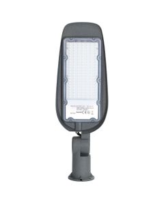 LED Straatlamp - Aigi Animo - 100W - Helder/Koud Wit 6500K - Waterdicht IP65 - Mat Grijs - Aluminium