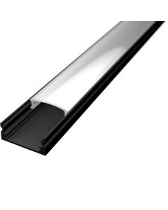 LED Strip Profiel - Velvalux Profi - Zwart Aluminium - 1 Meter - 17.4x7mm - Opbouw