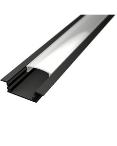 LED Strip Profiel - Velvalux Profi - Zwart Aluminium - 1 Meter - 24.7x7mm - Inbouw