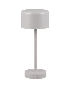 LED Tafellamp met Opbaadbare Batterijen - Trion Elf - 1.5W - Warm Wit 3000K - Grijs - Metaal 1