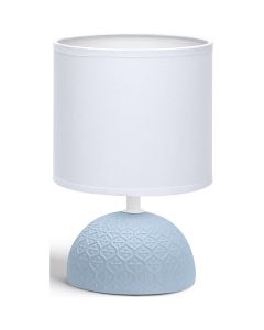 LED Tafellamp - Tafelverlichting - Aigi Conton 1 - E14 Fitting - Rond - Mat Blauw - Keramiek