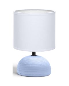 LED Tafellamp - Tafelverlichting - Aigi Conton 2 - E14 Fitting - Rond - Mat Blauw - Keramiek