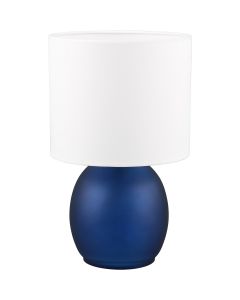 LED Tafellamp - Tafelverlichting - Trion Alev - E14 Fitting - Rond - Blauw - Glas 1