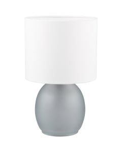 LED Tafellamp - Tafelverlichting - Trion Alev - E14 Fitting - Rond - Grijs - Glas 1