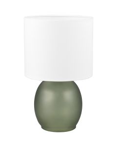 LED Tafellamp - Tafelverlichting - Trion Alev - E14 Fitting - Rond - Groen - Glas 1