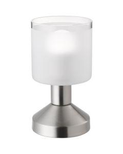 LED Tafellamp - Tafelverlichting - Trion Garlo - E14 Fitting - Rond - Mat Nikkel - Aluminium