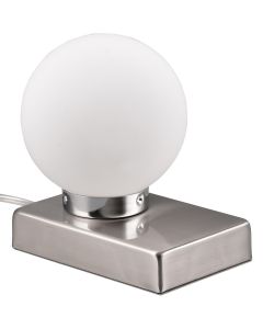 LED Tafellamp - Tafelverlichting - Trion Ivar - E14 Fitting -  Rond - Mat Nikkel - Metaal 1