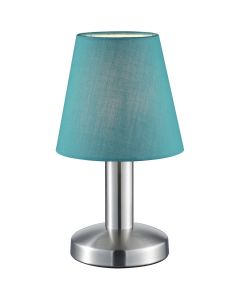 LED Tafellamp - Tafelverlichting - Trion Muton - E14 Fitting - Rond - Mat Turquoise - Aluminium