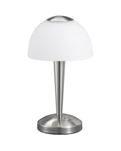 LED Tafellamp - Tafelverlichting - Trion Vonton - 4W - Warm Wit 3000K - Rond - Mat Nikkel - Aluminium