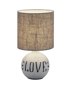 LED Tafellamp - Trion Ernami Love - E14 Fitting - Rond - Mat Grijs - Keramiek