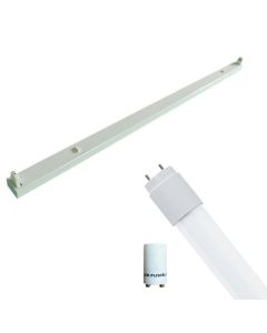 LED TL Armatuur met T8 Buis Incl. Starter - Aigi Dybolo - 150cm Enkel - 22W - Helder/Koud Wit 6400K - Beschermingsgraad IP20