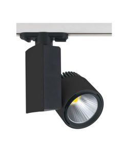 LED Track Spot / Railverlichting Richtbaar Rond/Rechthoek Mat Zwart 40W 4200K Natuurlijk Wit Aluminium / Glas IP20