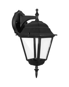 LED Tuinverlichting - Buitenlamp Nostalgisch - Aigi Nuosty Down - E27 Fitting - Mat Zwart - Aluminium