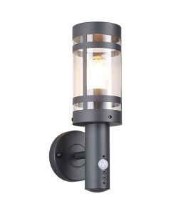 LED Tuinverlichting - Buitenlamp - Wandlamp - Trion Paulo - E27 Fitting - Bewegingssensor - Antraciet - Metaal 1